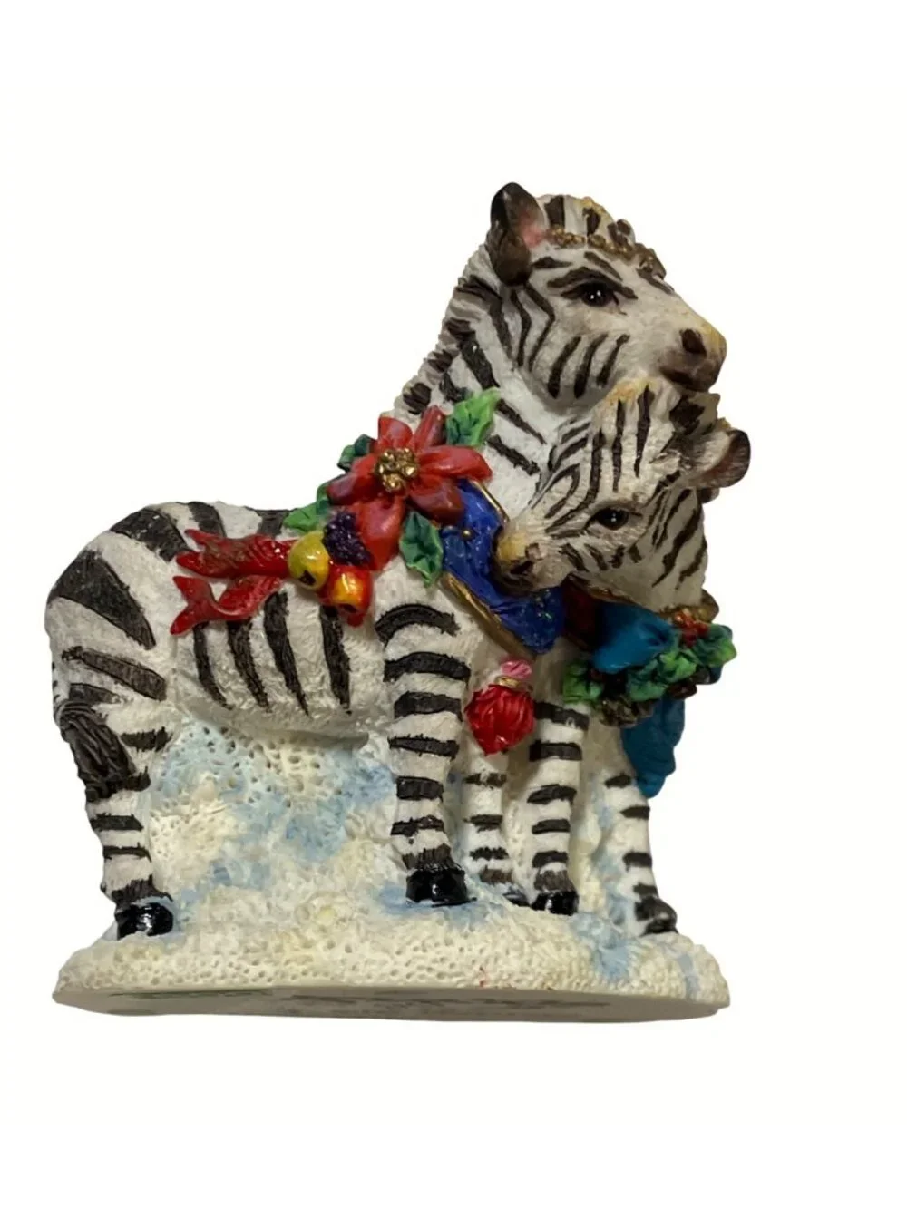 Crinkle Claus Crinkle Zebras Figurine 1999 Possible Dreams Holiday Decor